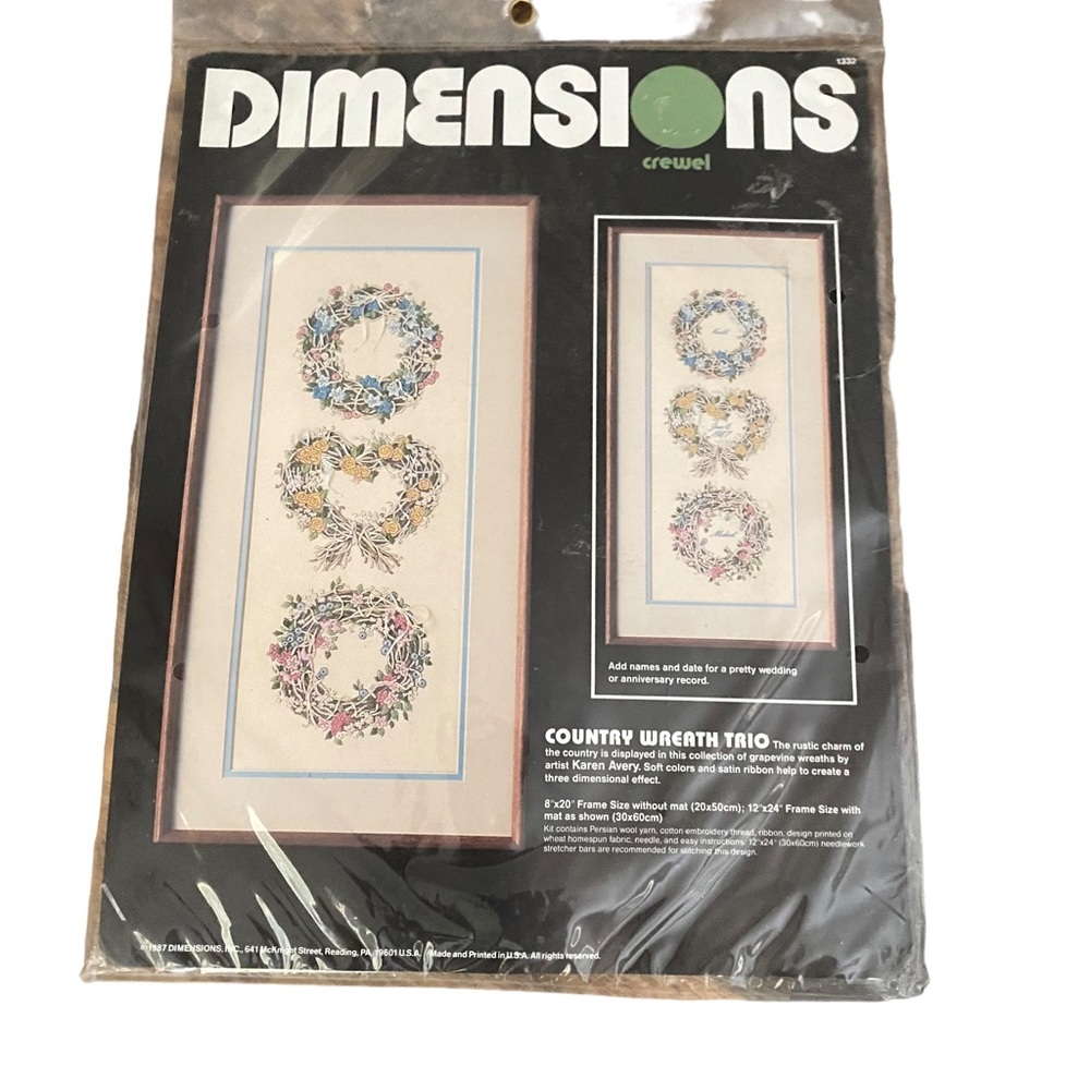 Dimensions Crewel Set Hearts